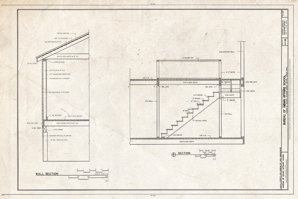 Blueprint HABS AK,3-Beth,1- (Sheet 7 of 8) - Bureau of Indian Affairs School, Tundra Street, Bethel, Bethel Census Area, AK