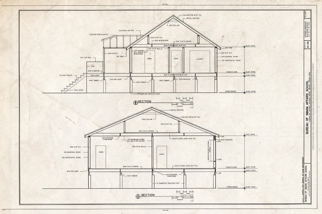 Blueprint HABS AK,3-Beth,1- (Sheet 8 of 8) - Bureau of Indian Affairs School, Tundra Street, Bethel, Bethel Census Area, AK