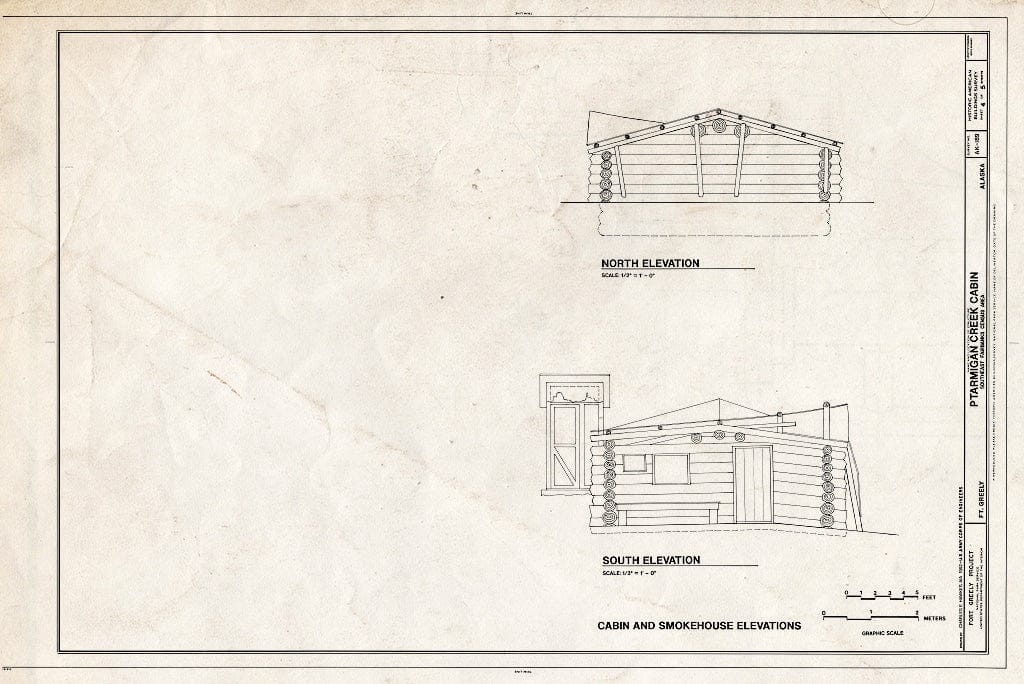 Blueprint HABS AK,19-FOGRE,2- (Sheet 4 of 5) - Ptarmigan Creek Cabin, North Bank of Ptarmigan Creek, Delta Junction, Southeast Fairbanks Census Area, AK