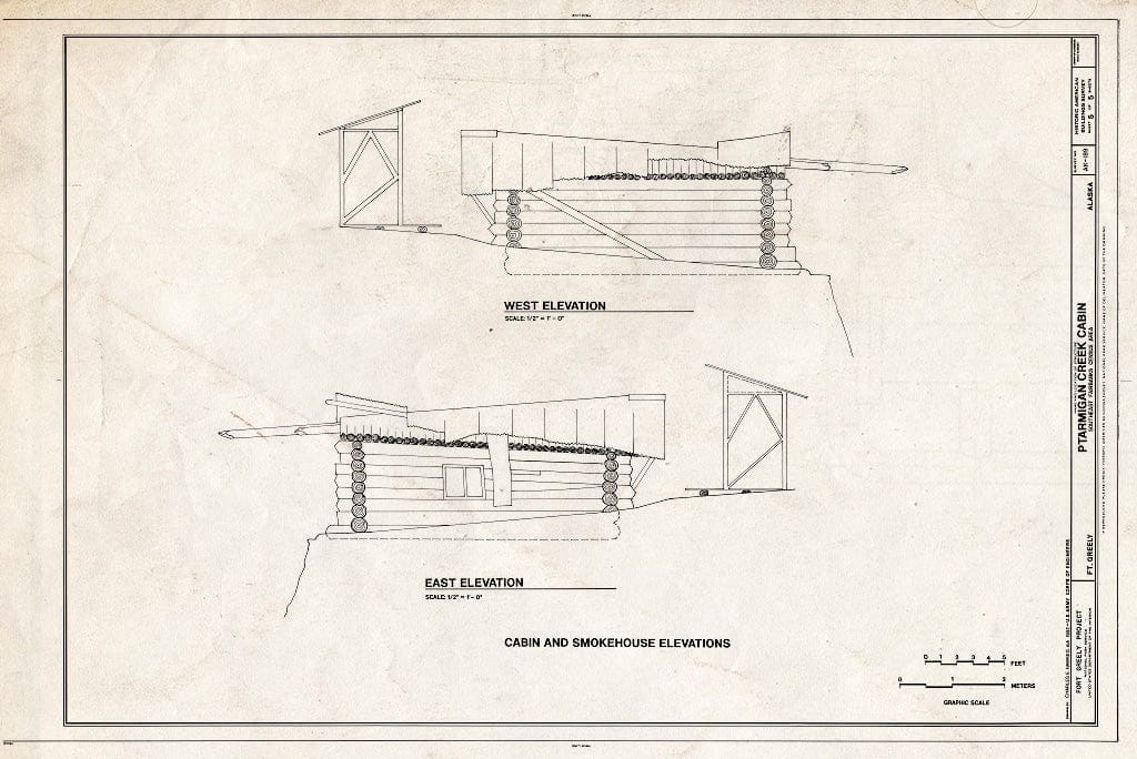 Blueprint HABS AK,19-FOGRE,2- (Sheet 5 of 5) - Ptarmigan Creek Cabin, North Bank of Ptarmigan Creek, Delta Junction, Southeast Fairbanks Census Area, AK