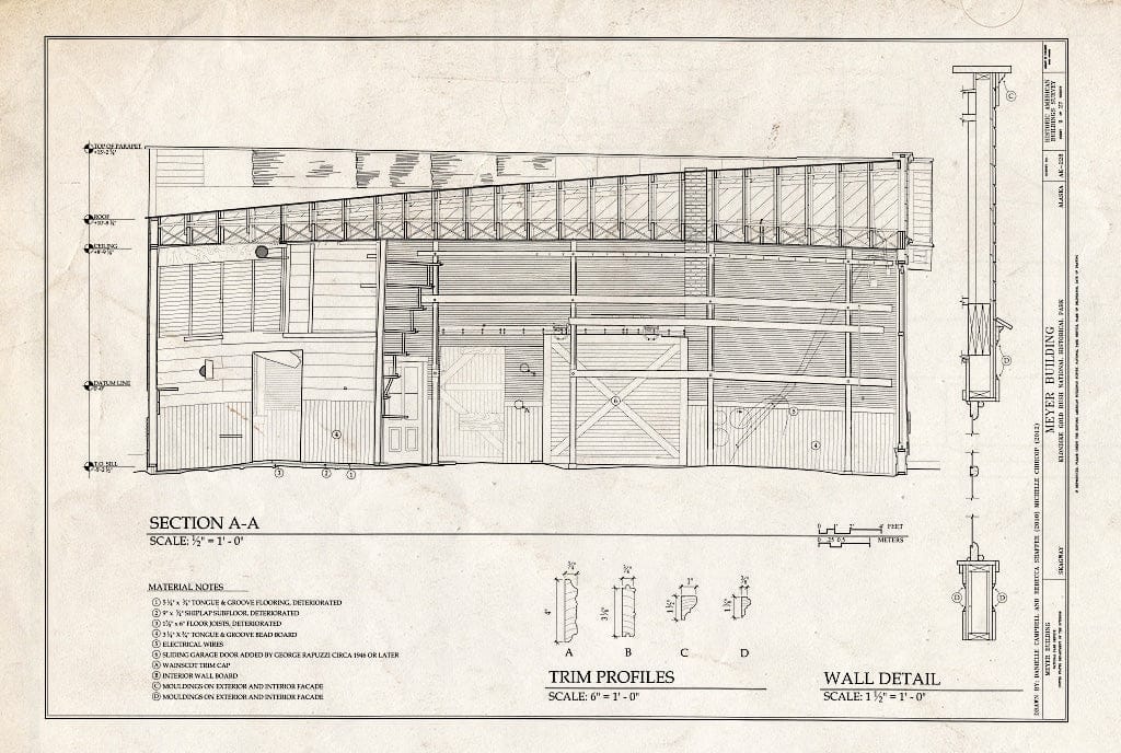 Blueprint Section - Meyer Meat Market Building, 495 State Street, Skagway, Skagway, AK