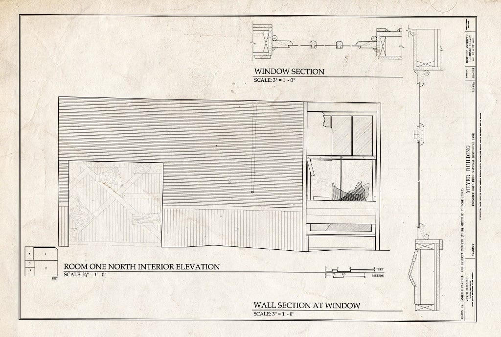 Blueprint Room One North Interior Elevation - Meyer Meat Market Building, 495 State Street, Skagway, Skagway, AK