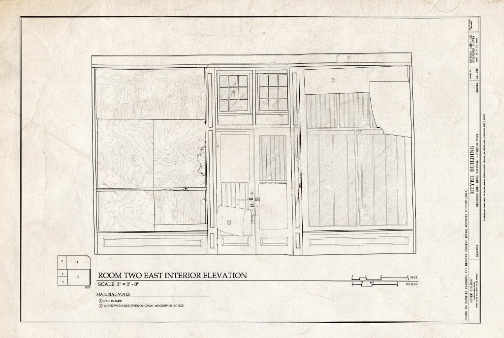 Blueprint Room Two East Interior Elevation - Meyer Meat Market Building, 495 State Street, Skagway, Skagway, AK