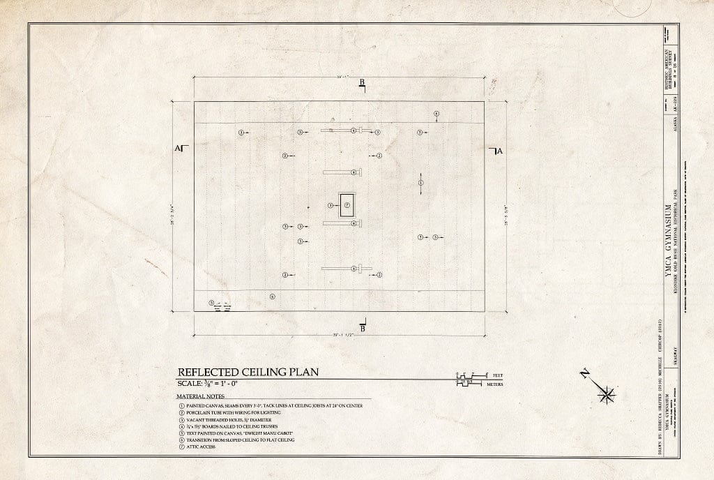 Blueprint Reflected Ceiling Plan - YMCA Gymnasium, 475 State Street, Skagway, Skagway, AK