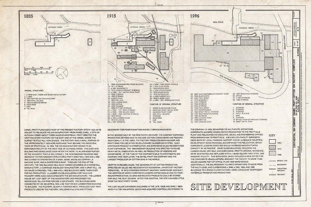 Blueprint HAER ALA,1-PRAVI,3- (Sheet 2 of 27) - Continental Gin Company, Prattville, Autauga County, AL