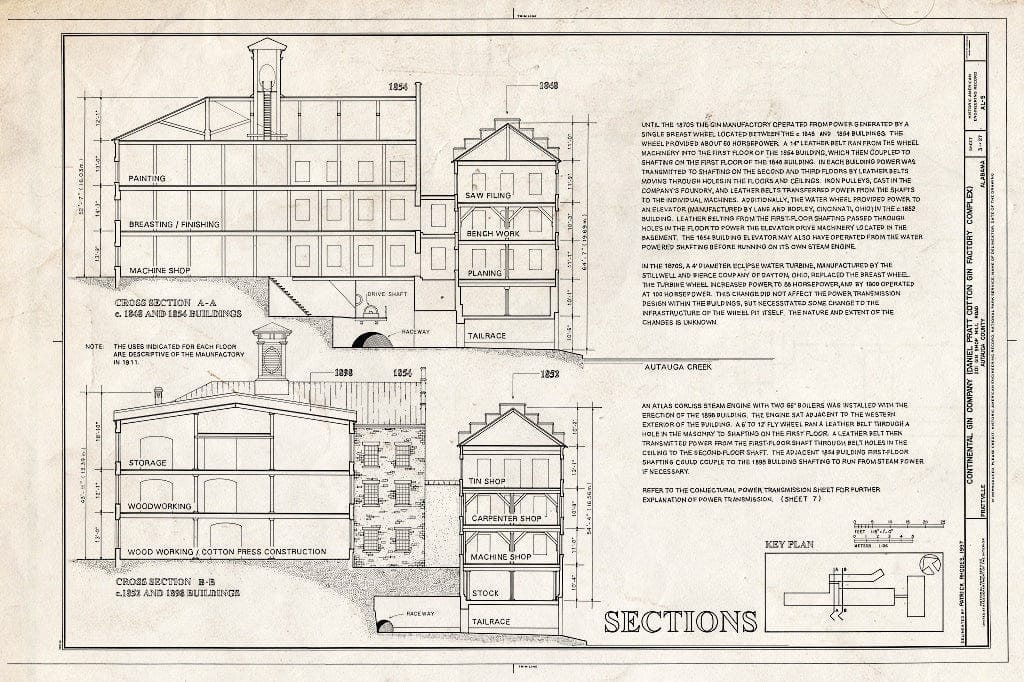 Blueprint HAER ALA,1-PRAVI,3- (Sheet 3 of 27) - Continental Gin Company, Prattville, Autauga County, AL