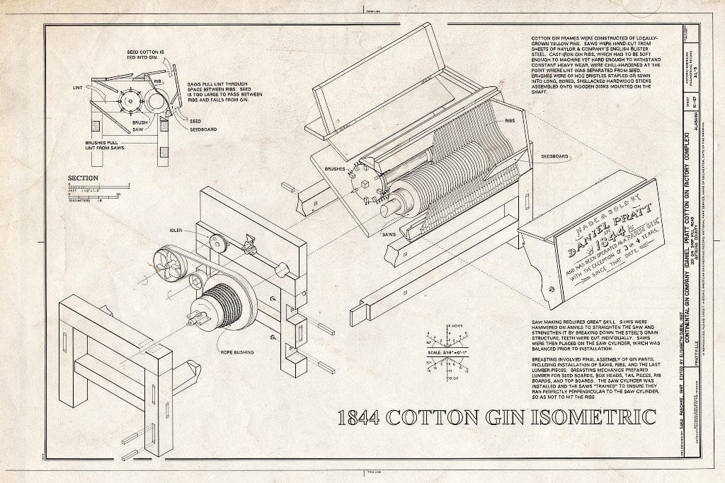 Blueprint HAER ALA,1-PRAVI,3- (Sheet 10 of 27) - Continental Gin Company, Prattville, Autauga County, AL