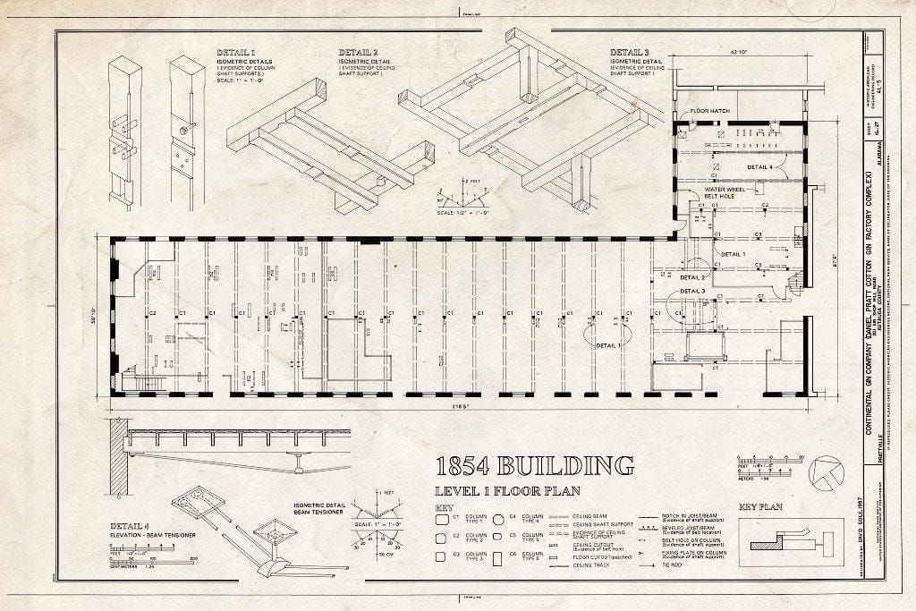Blueprint HAER ALA,1-PRAVI,3- (Sheet 16 of 27) - Continental Gin Company, Prattville, Autauga County, AL