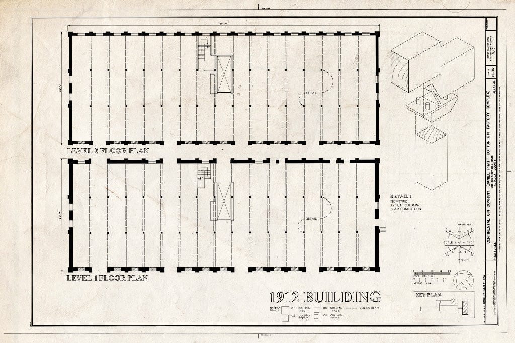 Blueprint HAER ALA,1-PRAVI,3- (Sheet 26 of 27) - Continental Gin Company, Prattville, Autauga County, AL