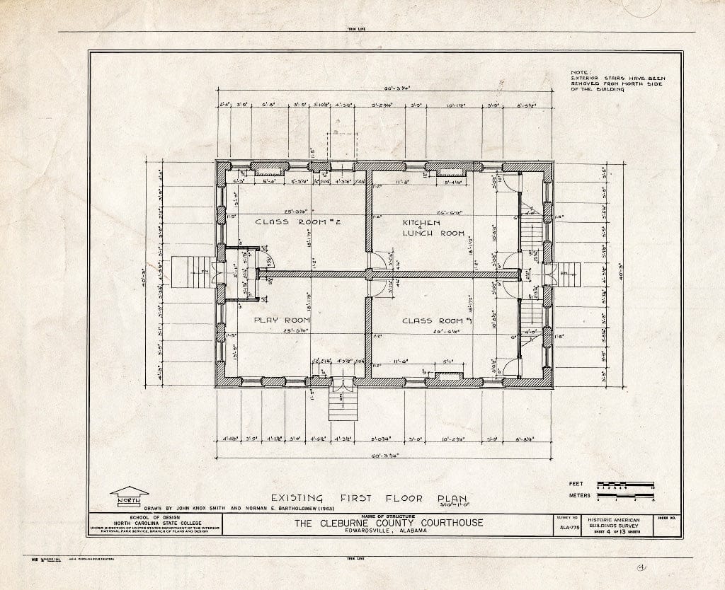 Blueprint HABS ALA,15-EDWA,1- (Sheet 4 of 13) - Cleburne County Courthouse, U.S. Route 78, Edwardsville, Cleburne County, AL
