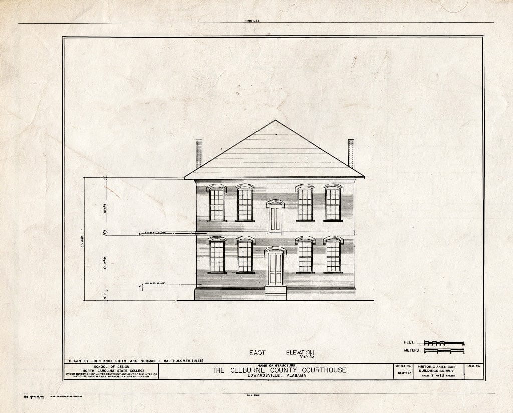 Blueprint HABS ALA,15-EDWA,1- (Sheet 7 of 13) - Cleburne County Courthouse, U.S. Route 78, Edwardsville, Cleburne County, AL