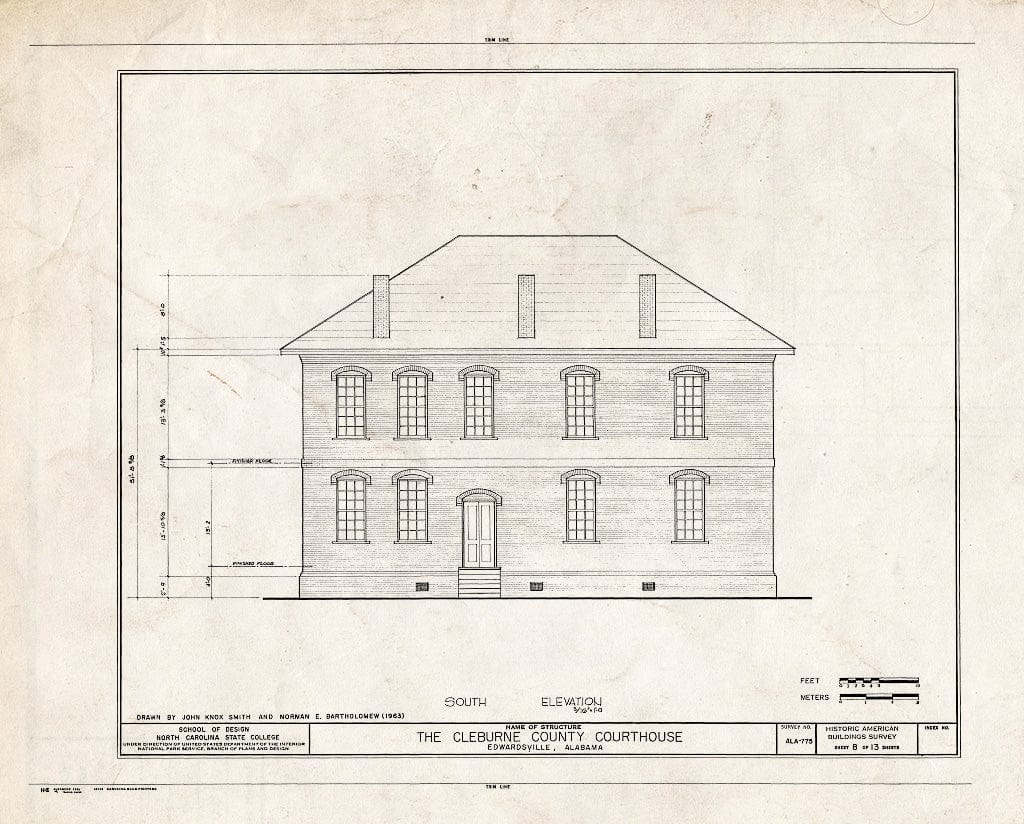 Blueprint HABS ALA,15-EDWA,1- (Sheet 8 of 13) - Cleburne County Courthouse, U.S. Route 78, Edwardsville, Cleburne County, AL