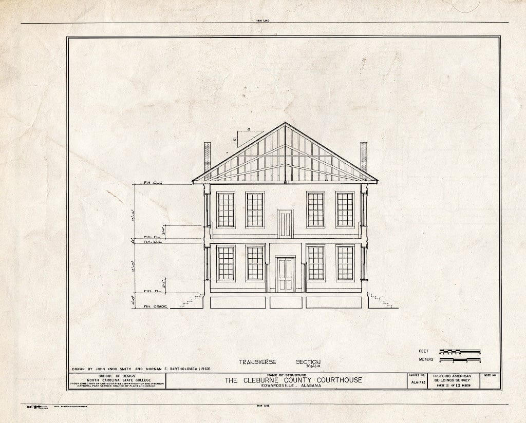 Blueprint HABS ALA,15-EDWA,1- (Sheet 11 of 13) - Cleburne County Courthouse, U.S. Route 78, Edwardsville, Cleburne County, AL