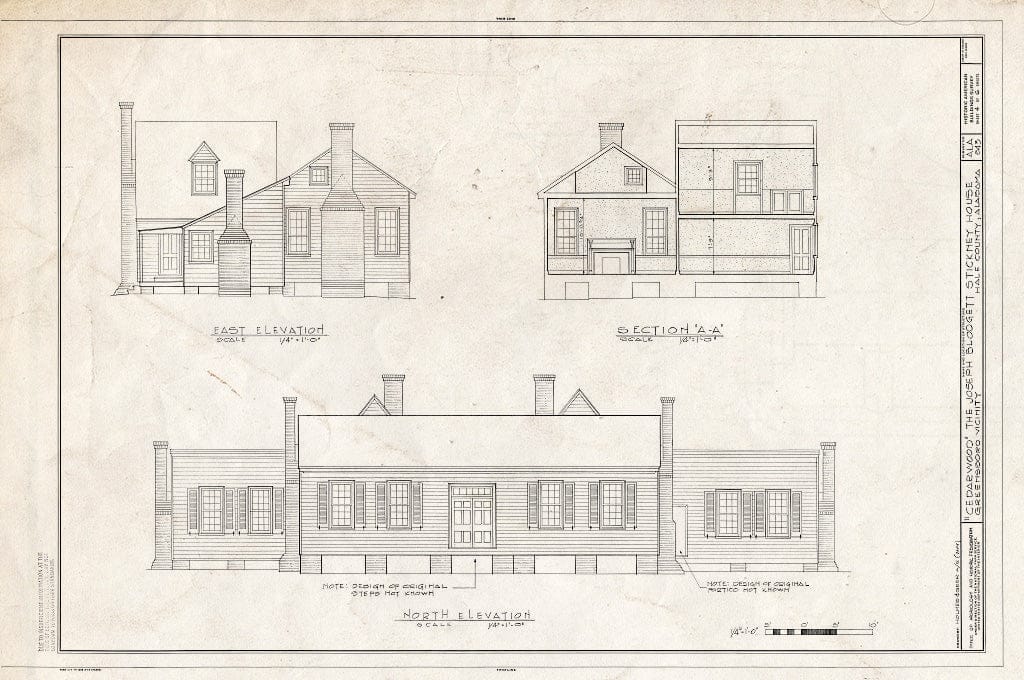 Blueprint HABS ALA,33-GREBO.V,1- (Sheet 4 of 6) - Cedarwood, Greensboro, Hale County, AL
