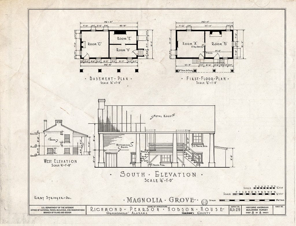 Blueprint HABS ALA,33-GREBO,1- (Sheet 8 of 8) - Magnolia Grove, 1002 Hobson Street, Greensboro, Hale County, AL