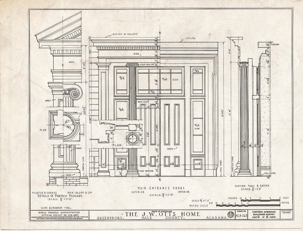 Blueprint HABS ALA,33-GREBO,6- (Sheet 6 of 8) - McCrary-Otts House, 805 Otts Street, Greensboro, Hale County, AL