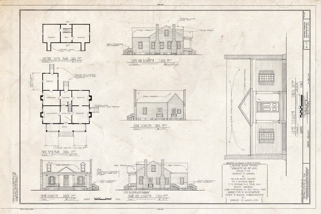 Blueprint HABS ALA,33-AKRO.V,1- (Sheet 1 of 1) - Tanglewood, Off Alabama 23, Akron, Hale County, AL
