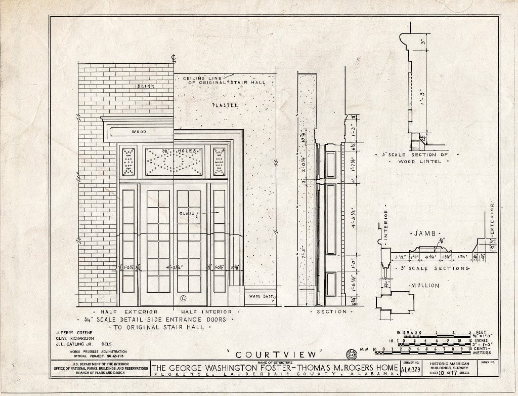 Blueprint HABS ALA,39-FLO,2- (Sheet 10 of 17) - Courtview, 505 North Court Street, University of North Alabama Campus, Florence, Lauderdale County, AL