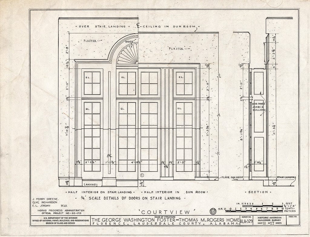 Blueprint HABS ALA,39-FLO,2- (Sheet 11 of 17) - Courtview, 505 North Court Street, University of North Alabama Campus, Florence, Lauderdale County, AL