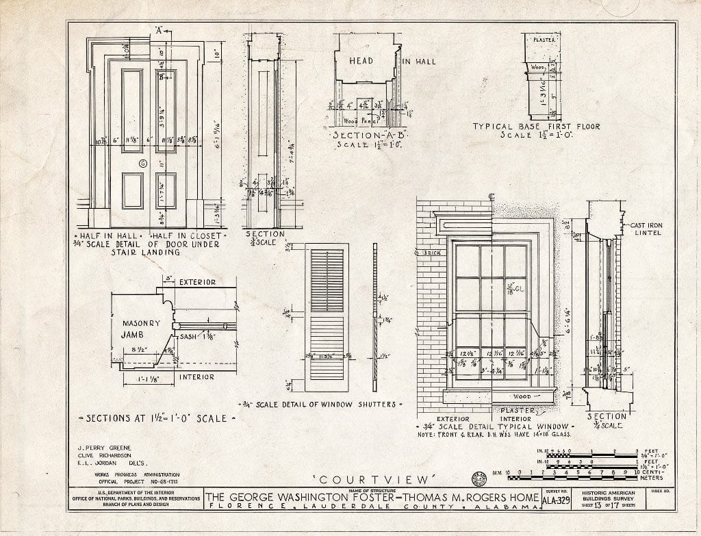 Blueprint HABS ALA,39-FLO,2- (Sheet 13 of 17) - Courtview, 505 North Court Street, University of North Alabama Campus, Florence, Lauderdale County, AL