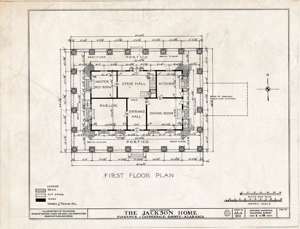 Blueprint HABS ALA,39-FLO.V,3- (Sheet 3 of 18) - Forks of Cypress, Savannah Road (Jackson Road), Florence, Lauderdale County, AL