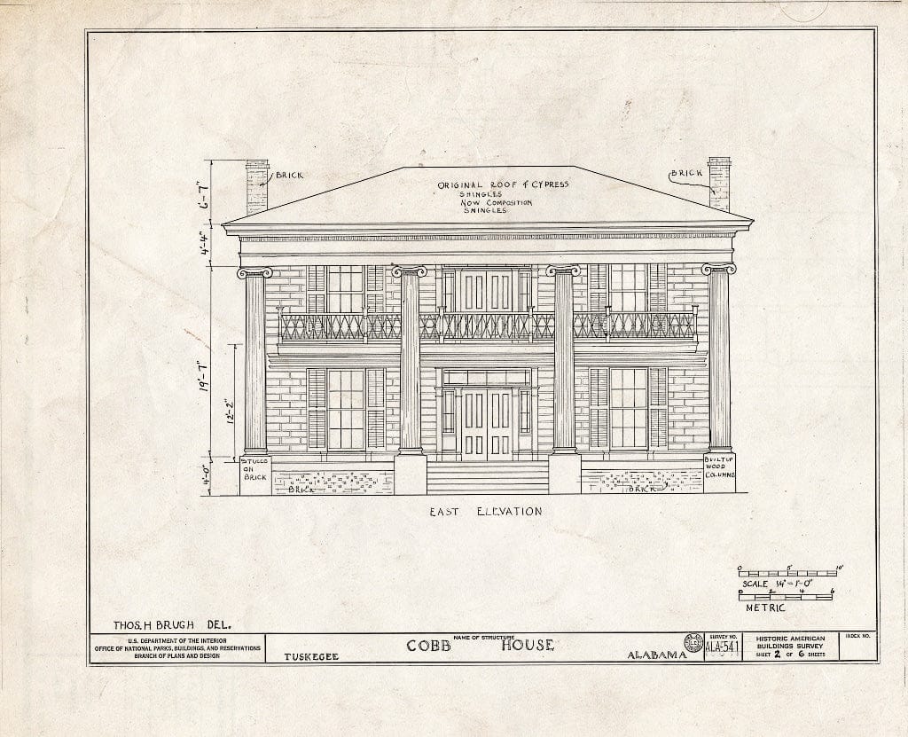 Blueprint HABS ALA,44-TUSG,3- (Sheet 2 of 6) - Cobb House, 504 East Main Street, Tuskegee, Macon County, AL