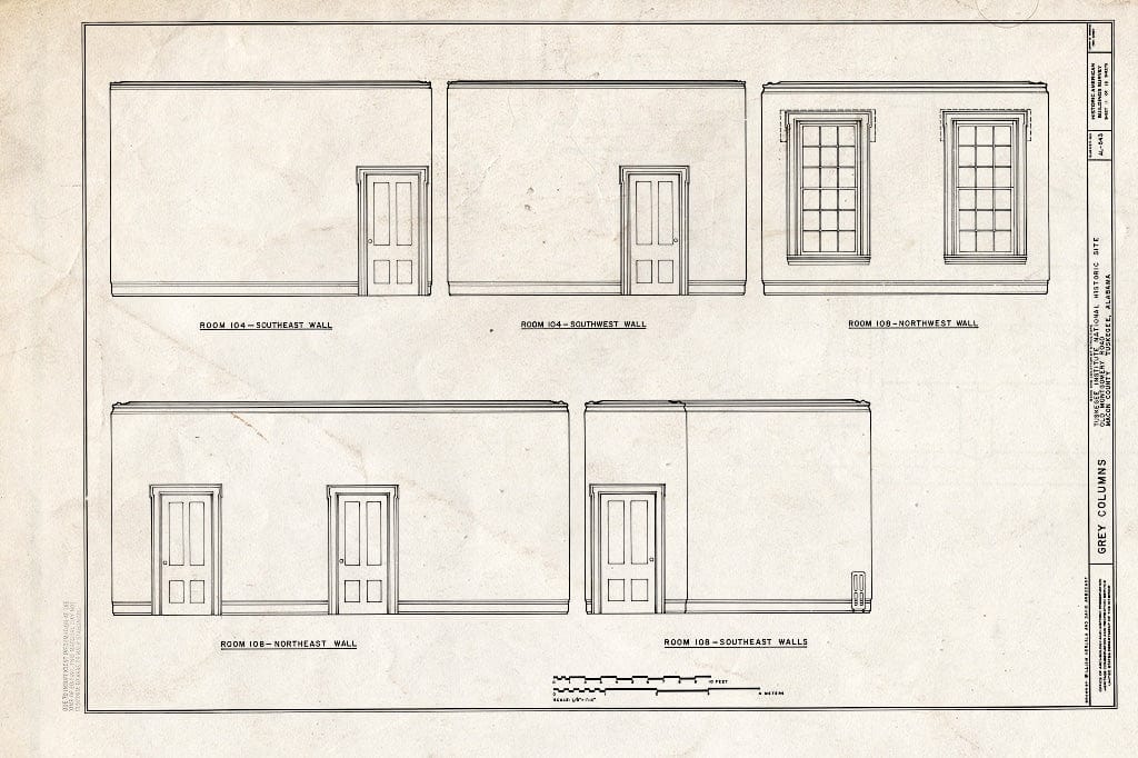 Blueprint HABS ALA,44-TUSG,5- (Sheet 11 of 15) - Grey Columns, Old Montgomery Road (Institute Road), Tuskegee, Macon County, AL