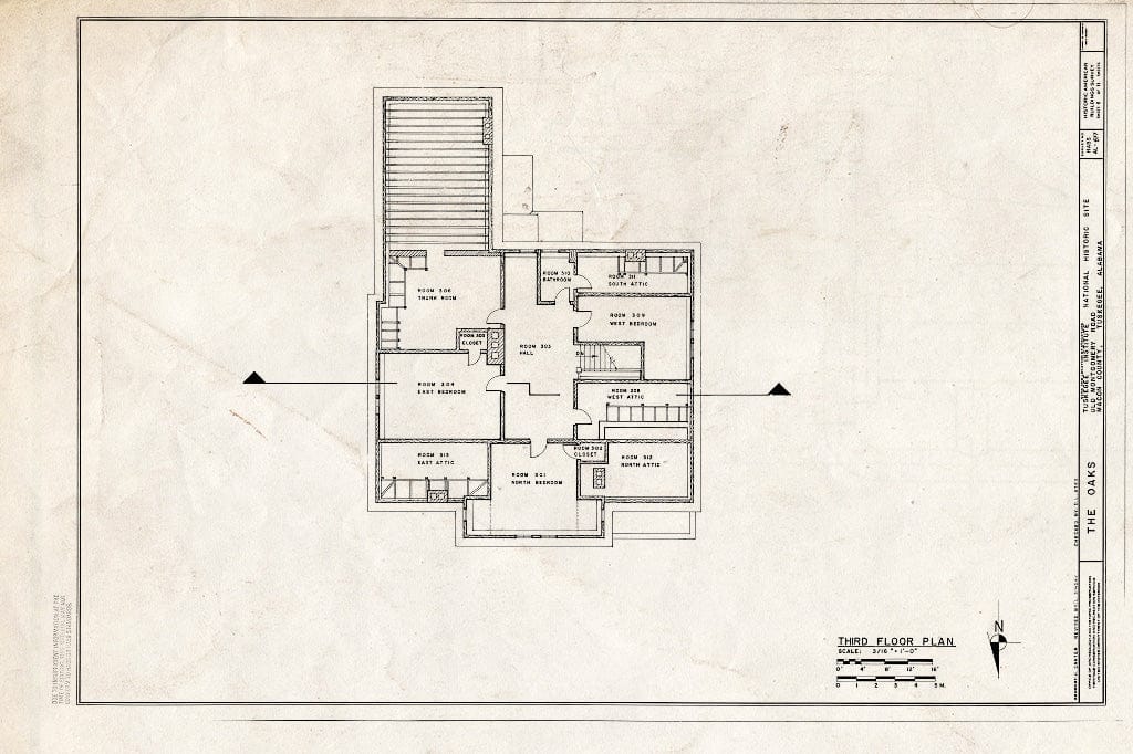 Blueprint HABS ALA,44-TUSG,10- (Sheet 6 of 11) - The Oaks, Old Montgomery Road, Tuskegee Institute Campus, Tuskegee, Macon County, AL