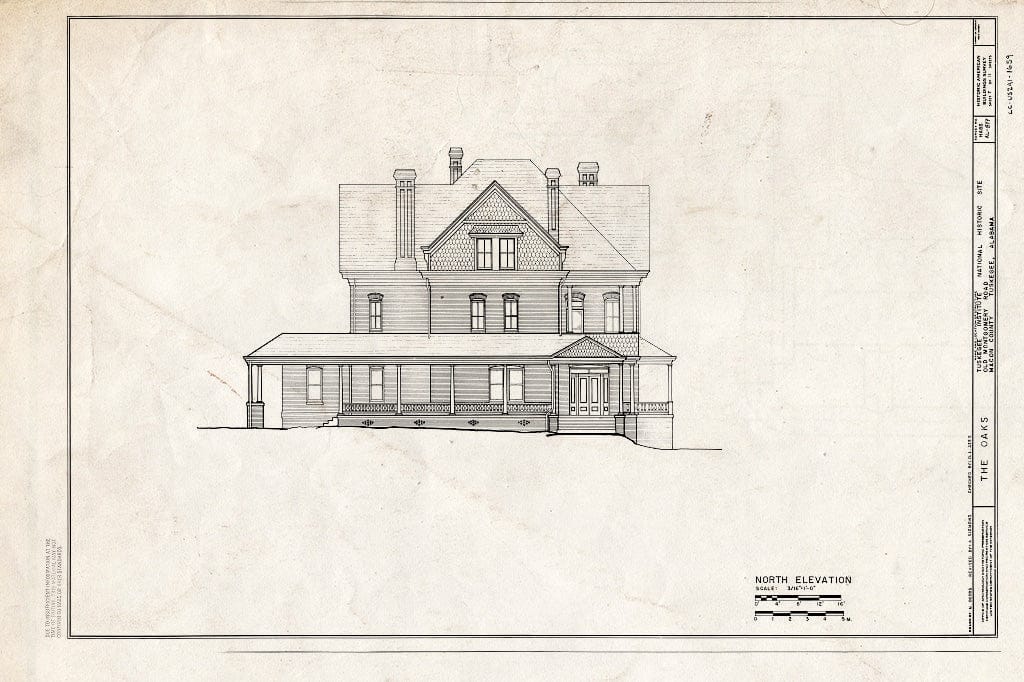 Blueprint HABS ALA,44-TUSG,10- (Sheet 7 of 11) - The Oaks, Old Montgomery Road, Tuskegee Institute Campus, Tuskegee, Macon County, AL