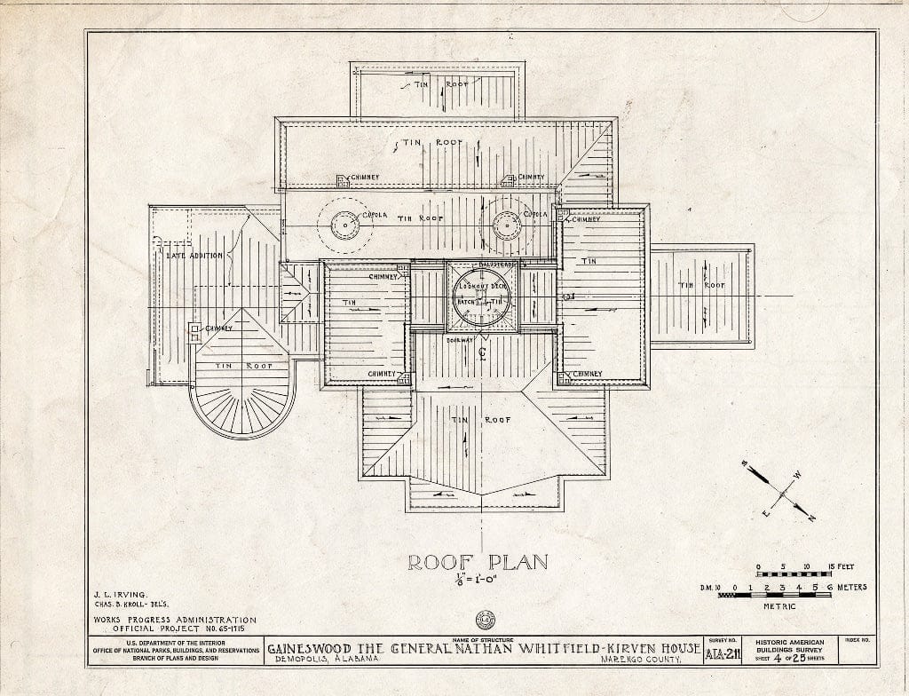 Blueprint HABS ALA,46-Demo,1- (Sheet 4 of 25) - Gaineswood, 805 South Cedar Street, Demopolis, Marengo County, AL