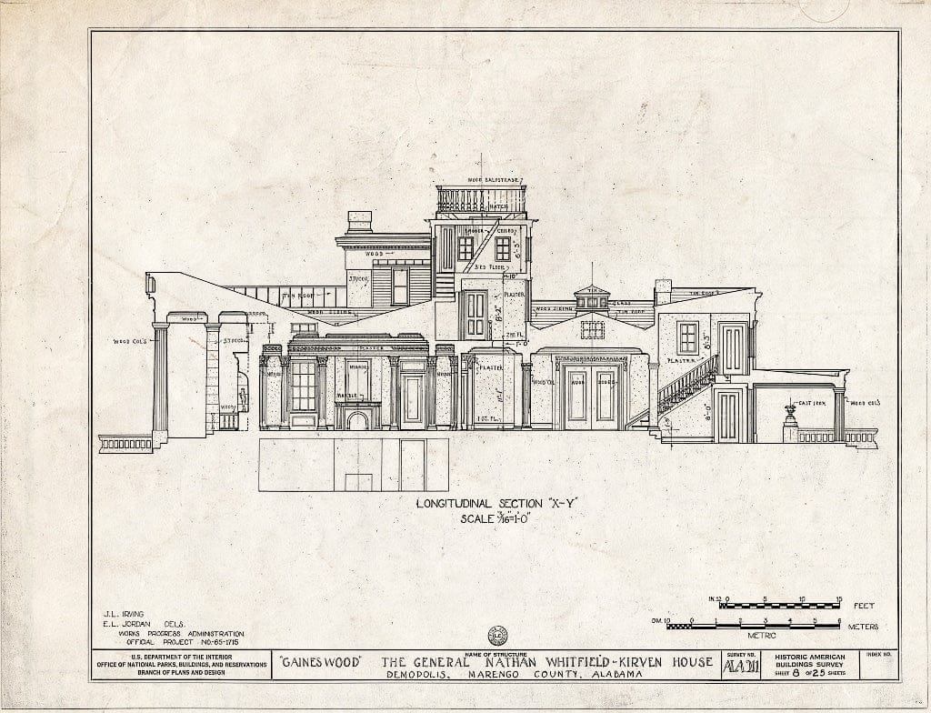 Blueprint HABS ALA,46-Demo,1- (Sheet 8 of 25) - Gaineswood, 805 South Cedar Street, Demopolis, Marengo County, AL