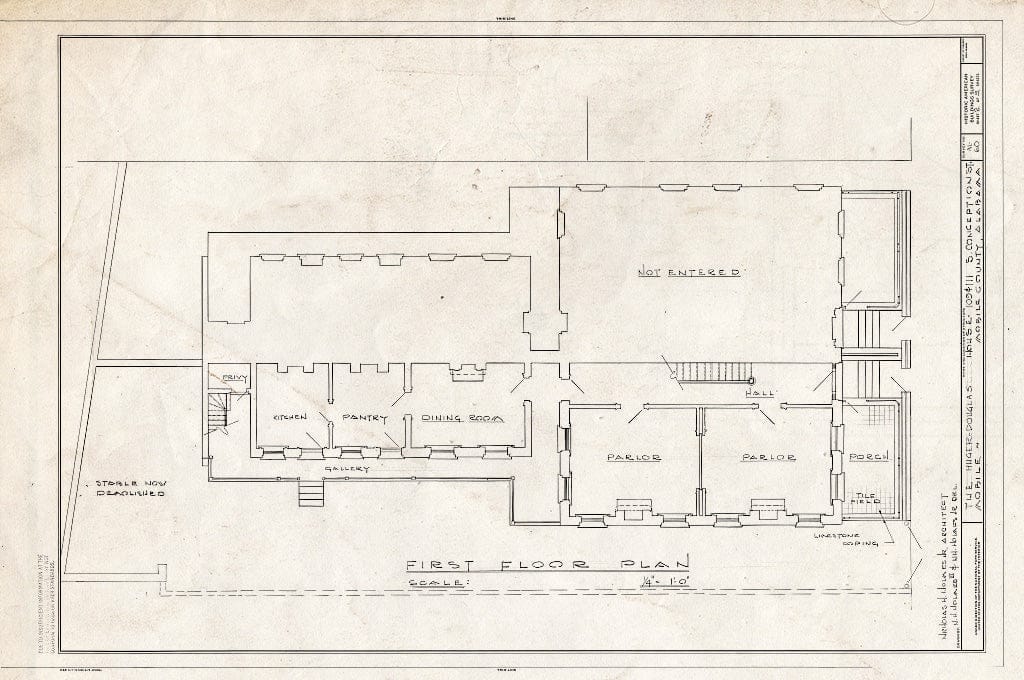 Blueprint HABS ALA,49-MOBI,59- (Sheet 2 of 5) - Huger-Douglas Houses, 109-111 South Conception Street, Mobile, Mobile County, AL