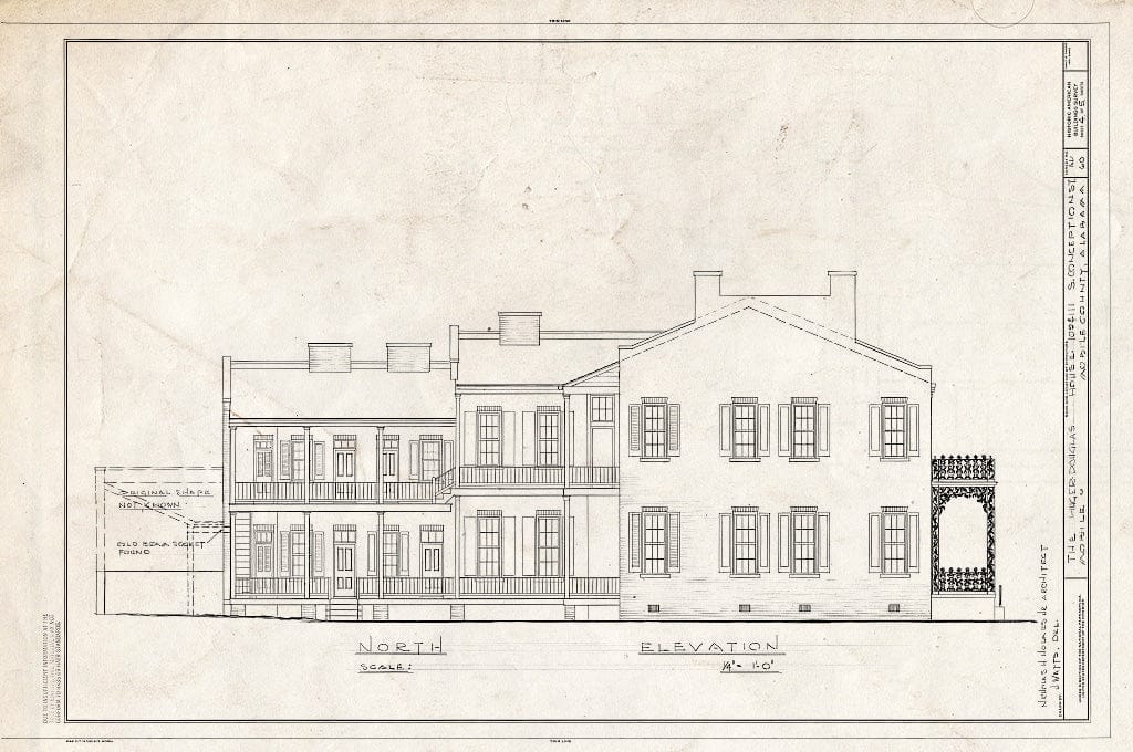Blueprint HABS ALA,49-MOBI,59- (Sheet 4 of 5) - Huger-Douglas Houses, 109-111 South Conception Street, Mobile, Mobile County, AL