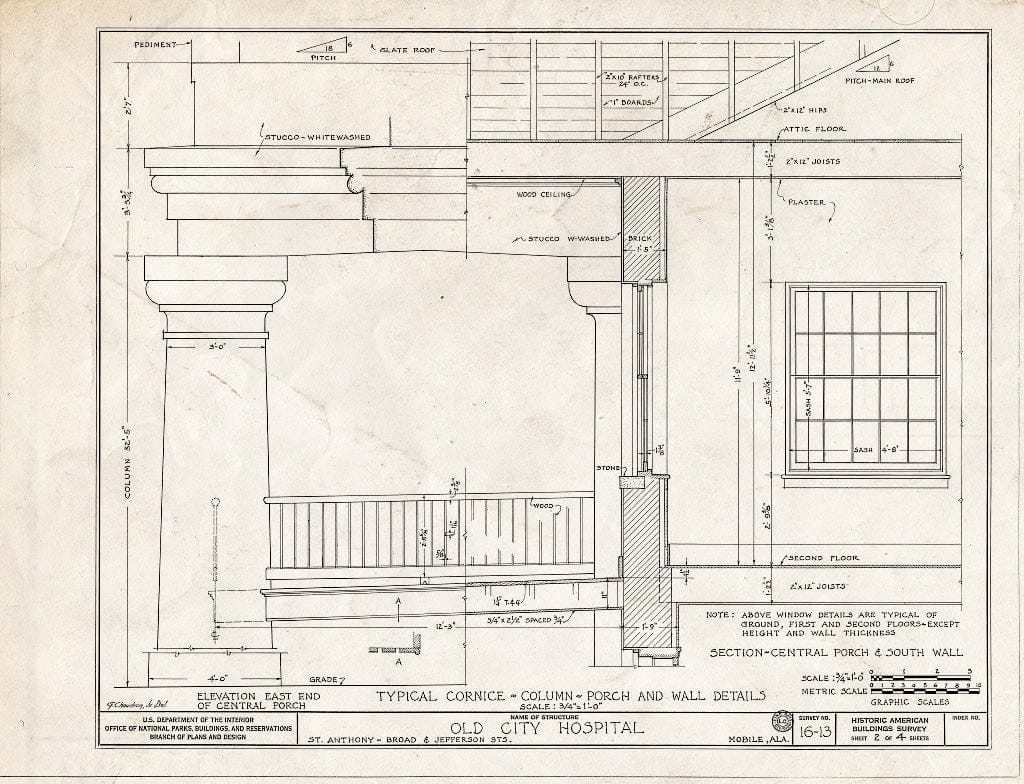 Blueprint HABS ALA,49-MOBI,14- (Sheet 2 of 4) - Old City Hospital, 900-950 Saint Anthony Street, Mobile, Mobile County, AL