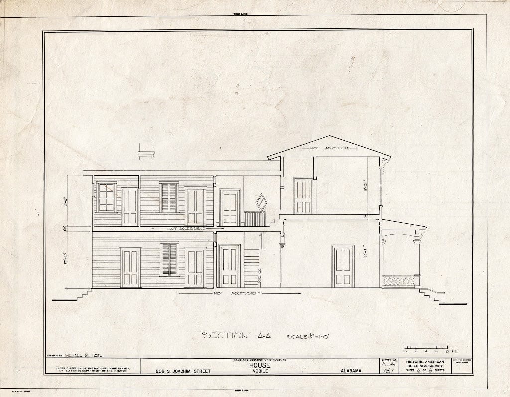 Blueprint HABS ALA,49-MOBI,120- (Sheet 6 of 6) - 208 South Joachim Street (House), Mobile, Mobile County, AL