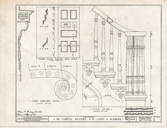 Blueprint HABS ALA,51-MONG,1- (Sheet 7 of 8) - Alabama State Capitol, Dexter Avenue, Montgomery, Montgomery County, AL