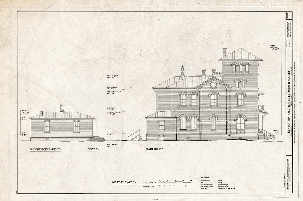 Blueprint HABS ALA,53-MARI.V,5- (Sheet 9 of 17) - Kenworthy Hall, State Highway 14 (Greensboro Road), Marion, Perry County, AL
