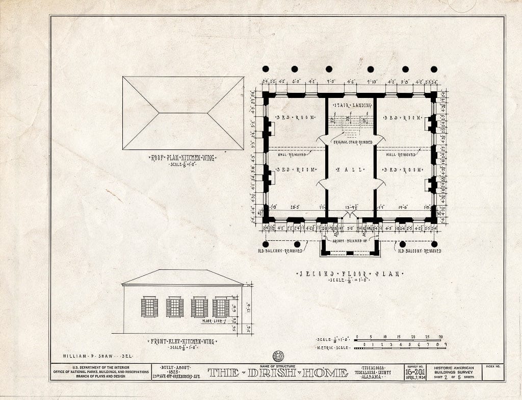 Blueprint HABS ALA,63-TUSLO,1- (Sheet 2 of 5) - Dr. John H. Drish House, 2300 Seventeenth Street, Tuscaloosa, Tuscaloosa County, AL