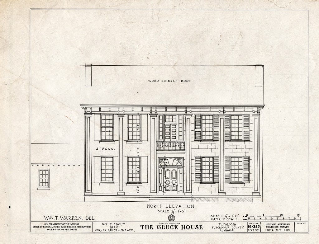 Blueprint HABS ALA,63-TUSLO,12- (Sheet 2 of 3) - Gluck House, 2021 Seventh Street, Tuscaloosa, Tuscaloosa County, AL