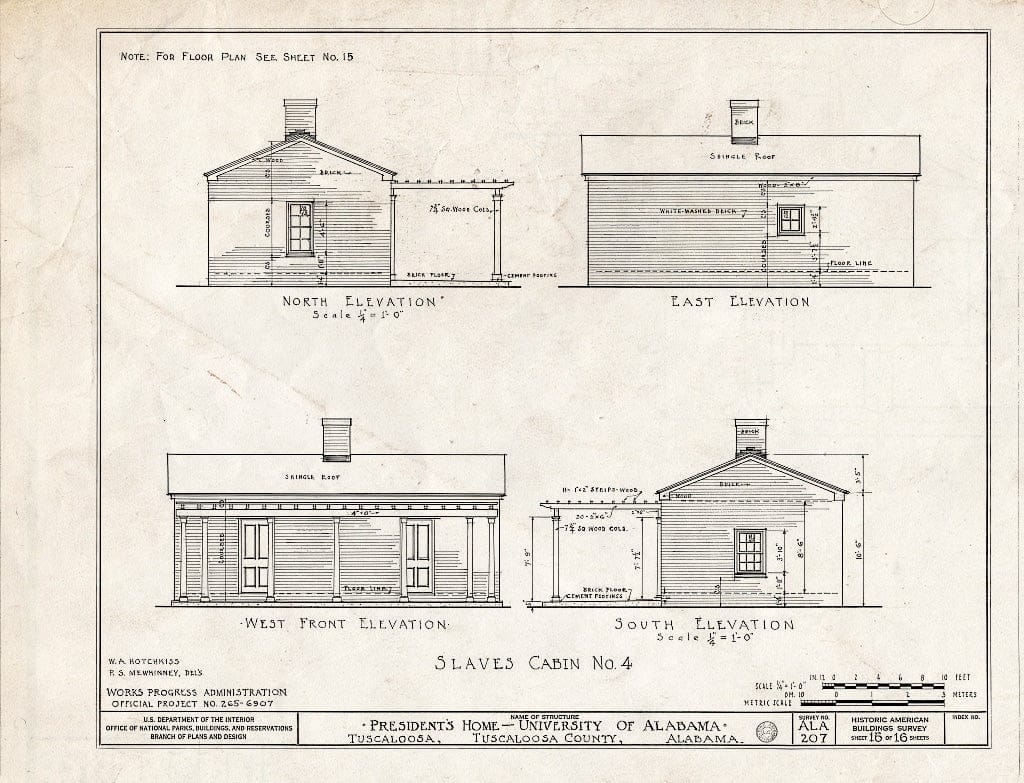 Blueprint HABS ALA,63-TUSLO,3B- (Sheet 16 of 16) - University of Alabama, President's House, University Boulevard, Tuscaloosa, Tuscaloosa County, AL