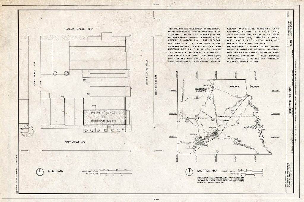 Blueprint HABS ALA,9-LAFA,4- (Sheet 2 of 14) - Hightower Building, 15 South Lafayette Street, Lafayette, Chambers County, AL