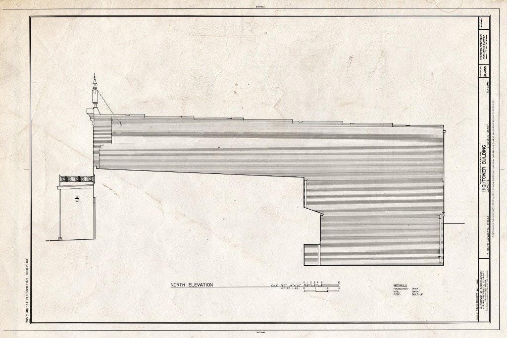 Blueprint HABS ALA,9-LAFA,4- (Sheet 7 of 14) - Hightower Building, 15 South Lafayette Street, Lafayette, Chambers County, AL