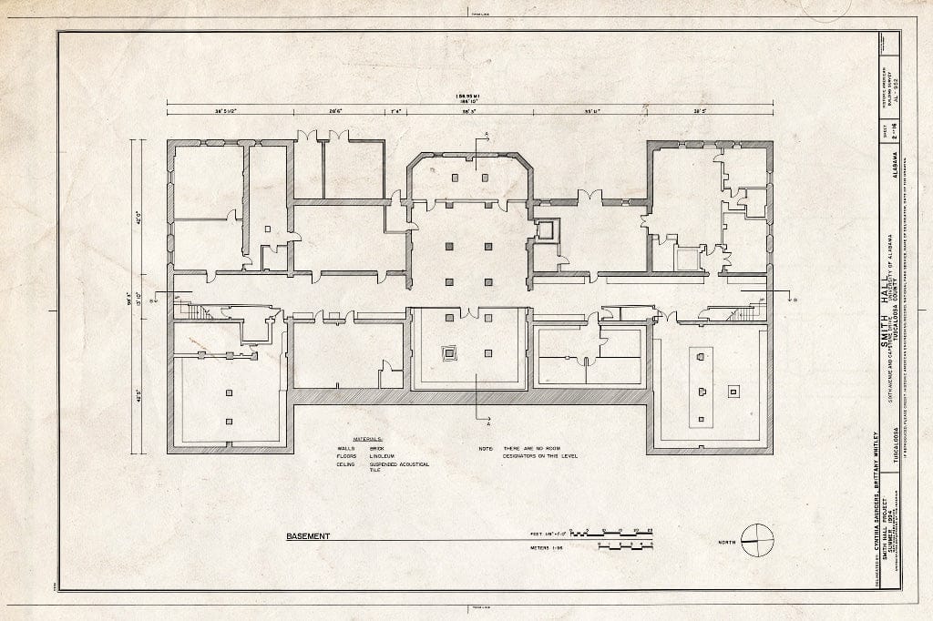Blueprint HABS ALA,63-TUSLO,26- (Sheet 2 of 16) - Smith Hall, Capstone Drive at Sixth Avenue, Tuscaloosa, Tuscaloosa County, AL