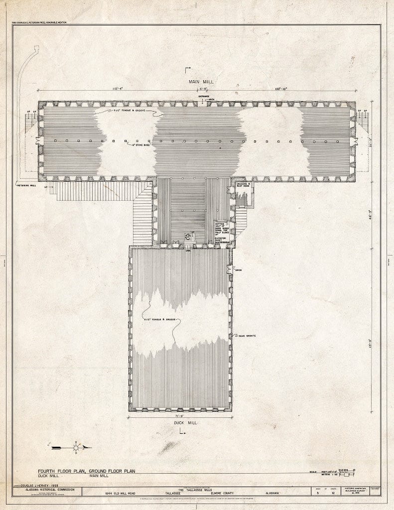Blueprint HABS ALA,26-TALA,1- (Sheet 5 of 12) - Tallassee Mills, 1844 Old Mill Road, Tallassee, Elmore County, AL