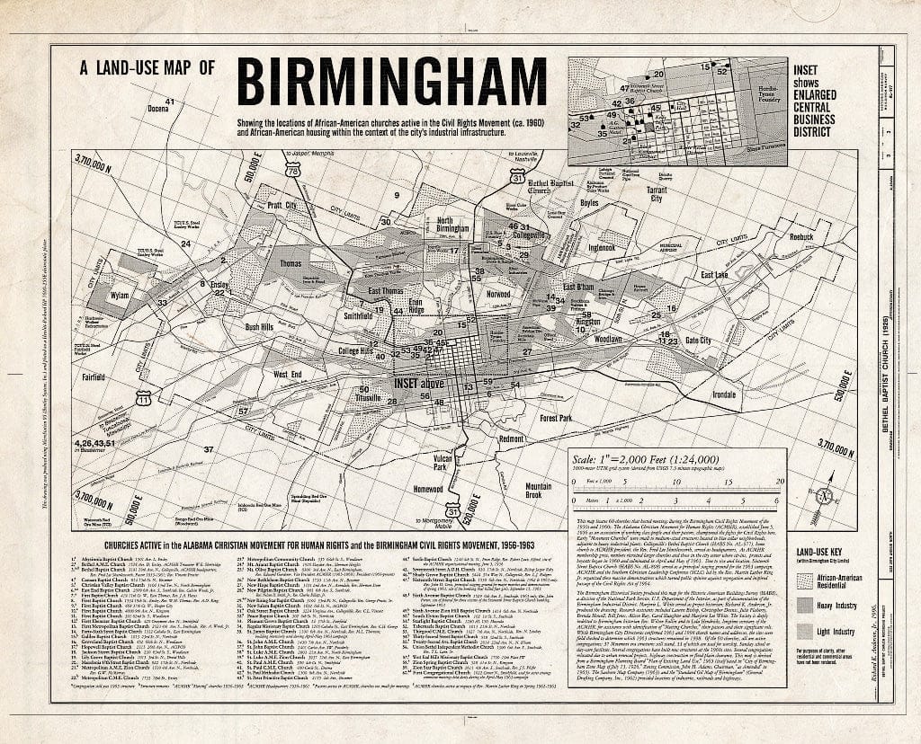 Blueprint HABS ALA,37-BIRM,26- (Sheet 3 of 3) - Bethel Baptist Church, 3233 Twenty-Ninth Avenue, North, Birmingham, Jefferson County, AL