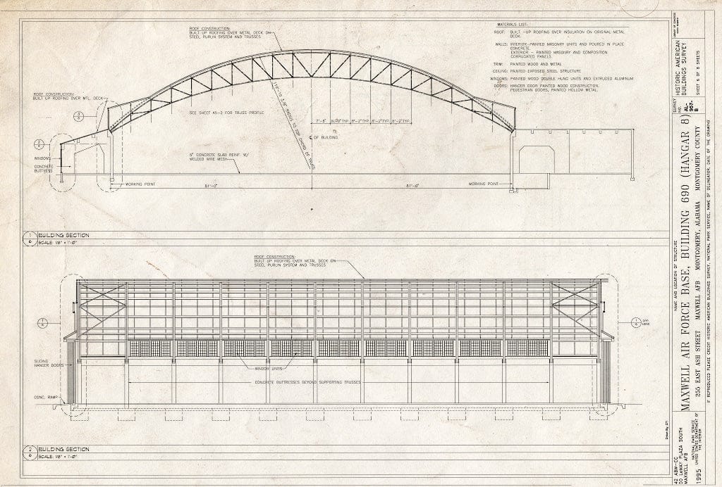 Blueprint HABS ALA,51-Mont,1B- (Sheet 6 of 8) - Maxwell Air Force Base, Building No. 690, 255 East Ash Street, Montgomery, Montgomery County, AL