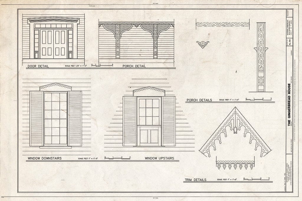 Blueprint HABS AL-991 (Sheet 7 of 7) - Gingerbread House, 405 South Ninth Street, Opelika, Lee County, AL