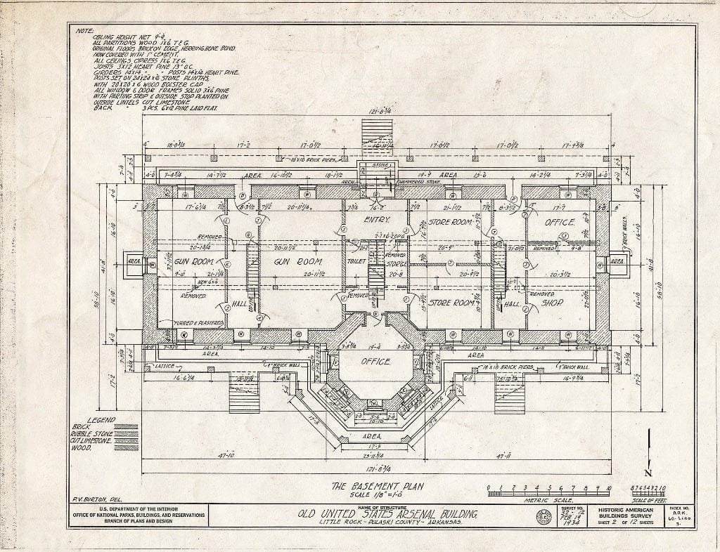 Blueprint HABS ARK,60-LIRO,3- (Sheet 2 of 12) - U.S. Arsenal Building, City Park, Little Rock, Pulaski County, AR
