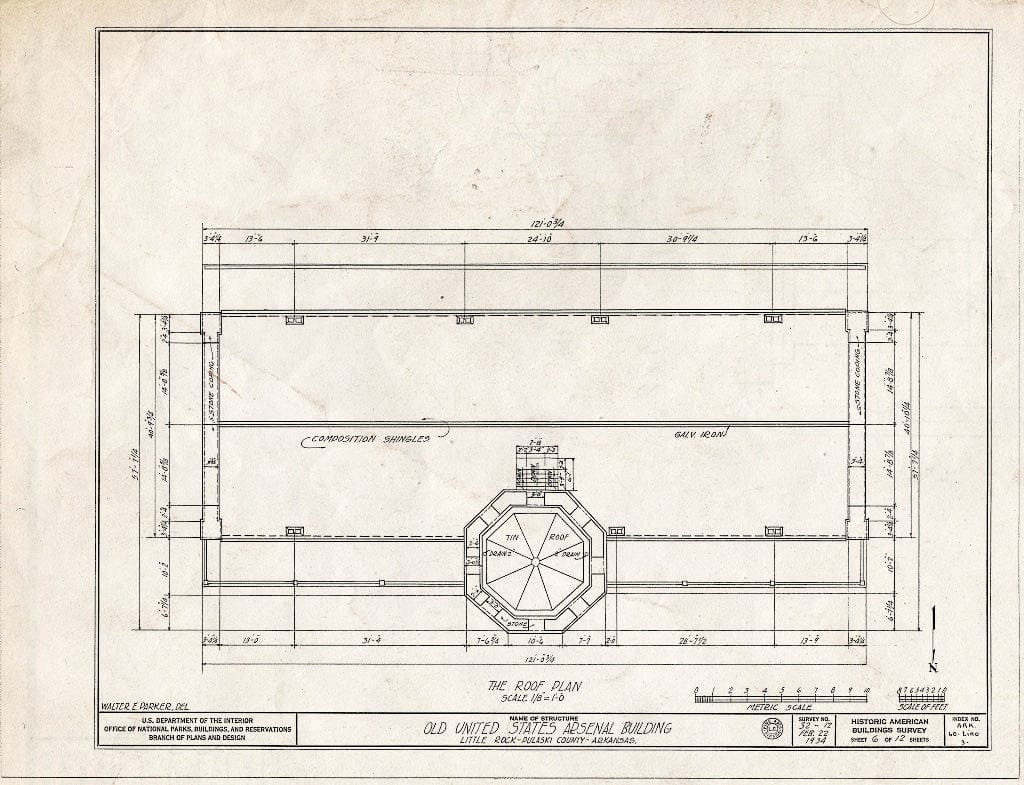 Blueprint HABS ARK,60-LIRO,3- (Sheet 6 of 12) - U.S. Arsenal Building, City Park, Little Rock, Pulaski County, AR