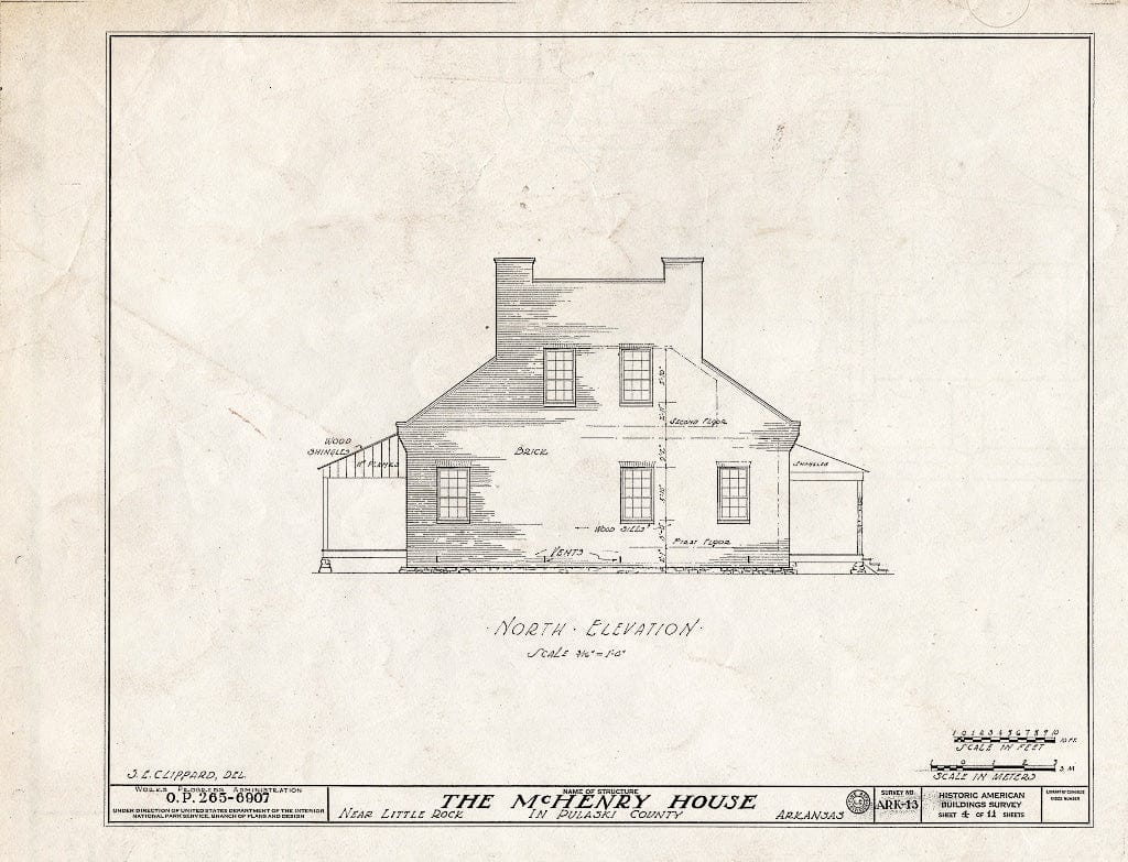 Blueprint HABS ARK,60-,1- (Sheet 4 of 11) - McHenry House, Highway 70 Vicinity, Little Rock, Pulaski County, AR